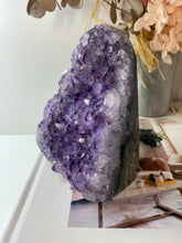 Load image into Gallery viewer, Amethyst Crystal cluster with flat base