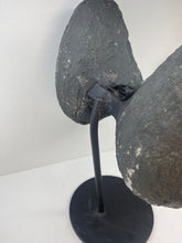 Load image into Gallery viewer, Amethyst Crystal geode wings on black display stand
