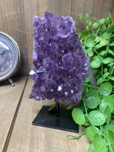Load image into Gallery viewer, Amethyst Crystal on black display stand