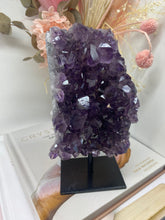 Load image into Gallery viewer, Amethyst Crystal on black display stand