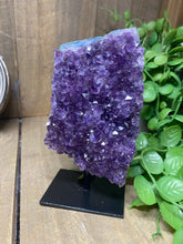 Load image into Gallery viewer, Amethyst Crystal on black display stand