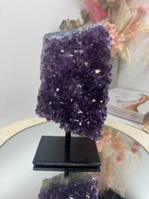 Load image into Gallery viewer, Amethyst Crystal on black display stand