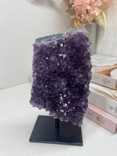 Load image into Gallery viewer, Amethyst Crystal on black display stand