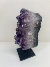 Load image into Gallery viewer, Amethyst Crystal on black display stand