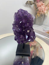 Load image into Gallery viewer, Amethyst Crystal on black display stand