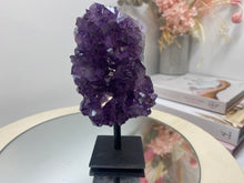 Load image into Gallery viewer, Amethyst Crystal on black display stand
