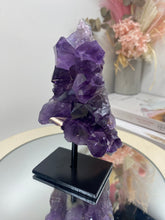 Load image into Gallery viewer, Amethyst Crystal on black display stand