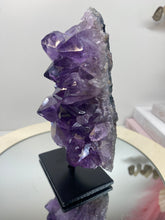 Load image into Gallery viewer, Amethyst Crystal on black display stand