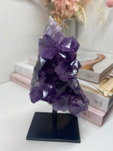 Load image into Gallery viewer, Amethyst Crystal on black display stand