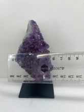 Load image into Gallery viewer, Amethyst Crystal on black display stand
