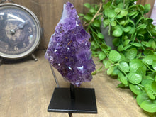 Load image into Gallery viewer, Amethyst Crystal on black display stand