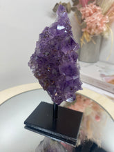 Load image into Gallery viewer, Amethyst Crystal on black display stand
