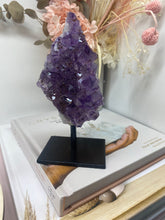 Load image into Gallery viewer, Amethyst Crystal on black display stand