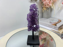 Load image into Gallery viewer, Amethyst Crystal on black display stand