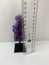 Load image into Gallery viewer, Amethyst Crystal on black display stand