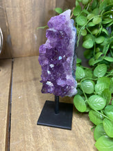 Load image into Gallery viewer, Amethyst Crystal on black display stand