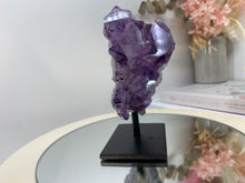 Load image into Gallery viewer, Amethyst Crystal on black display stand