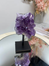 Load image into Gallery viewer, Amethyst Crystal on black display stand