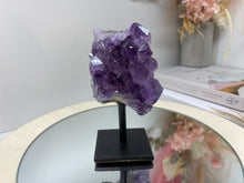 Load image into Gallery viewer, Amethyst Crystal on black display stand