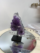 Load image into Gallery viewer, Amethyst Crystal on black display stand