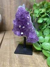 Load image into Gallery viewer, Amethyst Crystal on black display stand