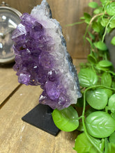 Load image into Gallery viewer, Amethyst Crystal on black display stand