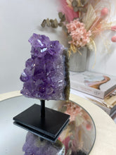 Load image into Gallery viewer, Amethyst Crystal on black display stand