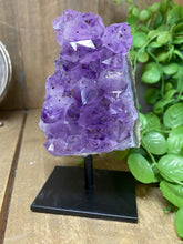 Load image into Gallery viewer, Amethyst Crystal on black display stand
