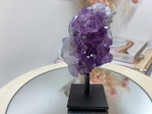 Load image into Gallery viewer, Amethyst Crystal on black display stand