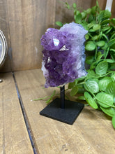 Load image into Gallery viewer, Amethyst Crystal on black display stand