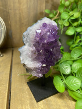 Load image into Gallery viewer, Amethyst Crystal on black display stand