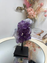 Load image into Gallery viewer, Amethyst Crystal on black display stand