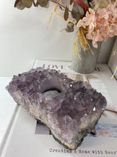Load image into Gallery viewer, Amethyst Crystal tea light candle holder