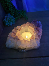 Load image into Gallery viewer, Amethyst Crystal tea light candle holder