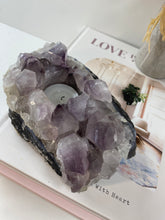 Load image into Gallery viewer, Amethyst Crystal tea light candle holder