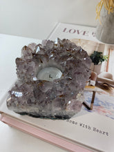Load image into Gallery viewer, Amethyst Crystal tea light candle holder