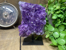 Load image into Gallery viewer, Amethyst Crystal on black display stand