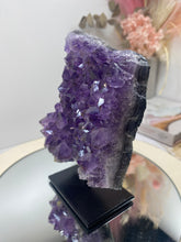 Load image into Gallery viewer, Amethyst Crystal on black display stand