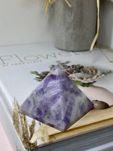 Load image into Gallery viewer, Amethyst pyramid - paper weight or unique display piece