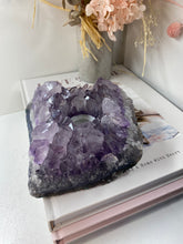 Load image into Gallery viewer, Amethyst Crystal tea light candle holder