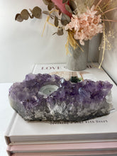 Load image into Gallery viewer, Amethyst Crystal tea light candle holder