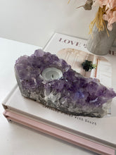 Load image into Gallery viewer, Amethyst Crystal tea light candle holder