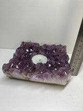 Load image into Gallery viewer, Amethyst Crystal tea light candle holder