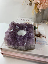 Load image into Gallery viewer, Amethyst Crystal tea light candle holder