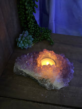 Load image into Gallery viewer, Amethyst Crystal tea light candle holder