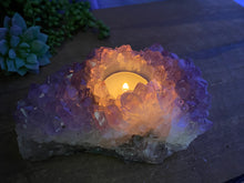 Load image into Gallery viewer, Amethyst Crystal tea light candle holder