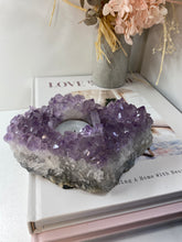Load image into Gallery viewer, Amethyst Crystal tea light candle holder