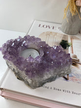 Load image into Gallery viewer, Amethyst Crystal tea light candle holder