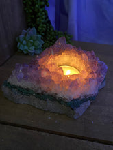 Load image into Gallery viewer, Amethyst Crystal tea light candle holder