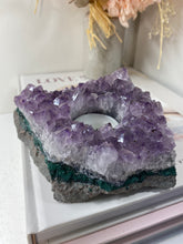Load image into Gallery viewer, Amethyst Crystal tea light candle holder